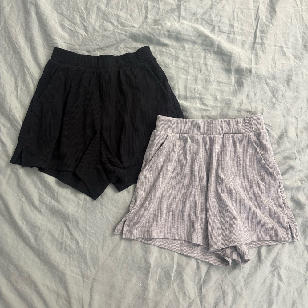 Abercrombie & Fitch High Waist Black and Gray Shorts